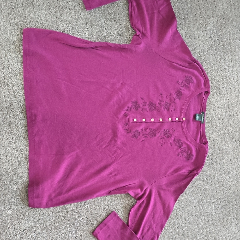 Eddie Bauer Ling Sleeve Embroidered Shirt, Size XXL